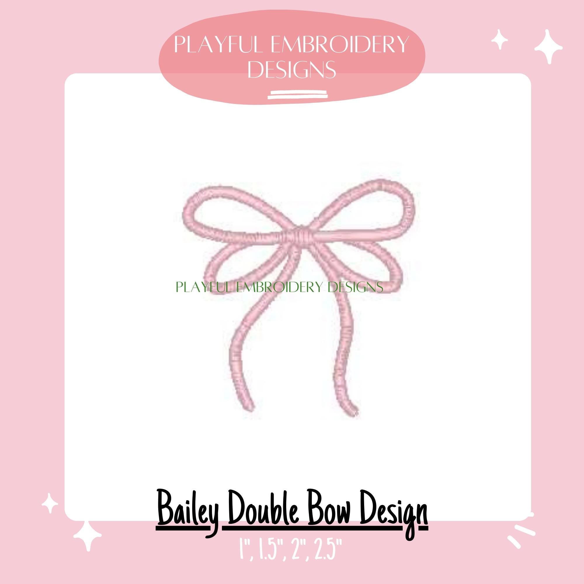 Bow Satin Stitch Machine Embroidery Design, Bow Embroidery Design, Single Bow Embroidery Design, Add on Bow Design, Digital Download