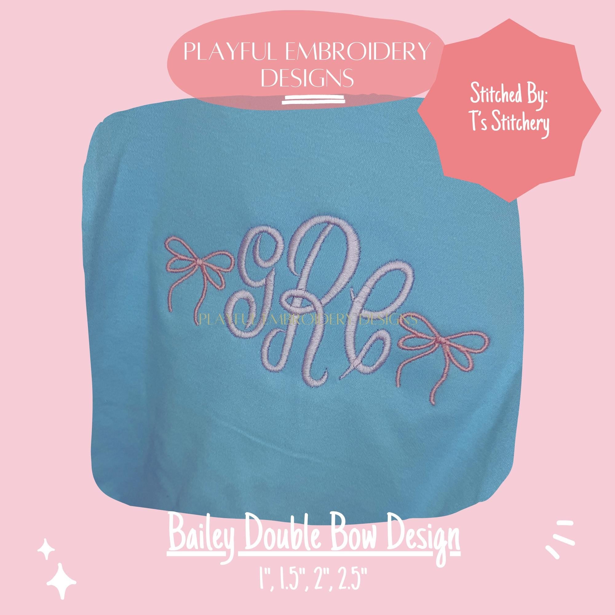 Bow Satin Stitch Machine Embroidery Design, Bow Embroidery Design, Single Bow Embroidery Design, Add on Bow Design, Digital Download