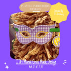 In The Hoop Mardi Gras Mask Banner Machine Embroidery Design, ITH Mask Banner Design, ITH Mardi Gras Mask Design, Digital Download