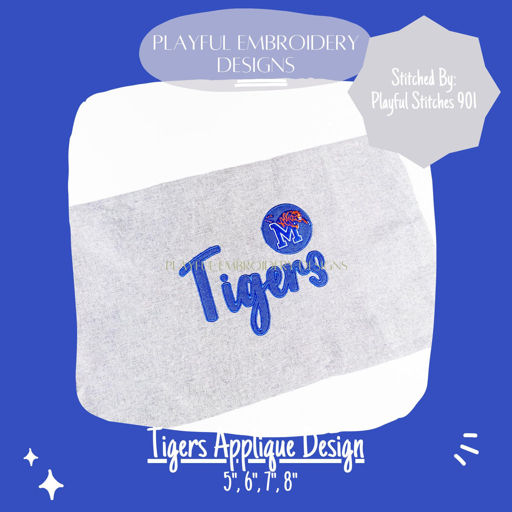 Tigers Applique Design, Tigers Embroidery Design, Tigers Machine Embroidery Design, Sports Team Design, Digital Download