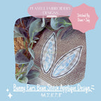 Bunny Ears Applique Design, Quick Stitch Bean Stitch Bunny Ears Machine Embroidery Design, Double Applique Easter Bunny Design