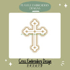 Elegant Cross Embroidery Design, Delicate Cross Machine Embroidery Design, Religious Embroidery Design, Digital Download