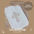 Elegant Cross Embroidery Design, Delicate Cross Machine Embroidery Design, Religious Embroidery Design, Digital Download