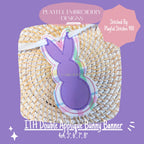 In The Hoop Bunny Banner Machine Embroidery Design, ITH Easter Banner Design, Double Applique Bean Stitch Bunny Banner