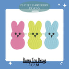 Trio of Bunny Machine Embroidery Design, Fill Stitched Bunny Trio Embroidery Design, Peep style Bunny, Easter Bunny Design