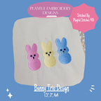 Trio of Bunny Machine Embroidery Design, Fill Stitched Bunny Trio Embroidery Design, Peep style Bunny, Easter Bunny Design