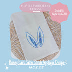 Bunny Ears Applique Design, Satin Stitch Bunny Ears Machine Embroidery Design, Double Applique Easter Bunny Design