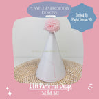 In The Hoop Party Hat Machine Embroidery Design, Simple ITH Party Hat Design, ITH Birthday Hat, 5x7, 8x8, 8x12, digital download