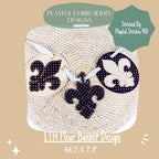 In The Hoop Oval with Fleur Banner Machine Embroidery Design, ITH Fleur De Lis Banner Design, ITH Mardi Gras Design, Digital Download