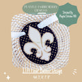 In The Hoop Oval with Fleur Banner Machine Embroidery Design, ITH Fleur De Lis Banner Design, ITH Mardi Gras Design, Satin Stitch Banner