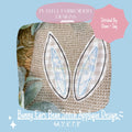 Bunny Ears Applique Design, Quick Stitch Bean Stitch Bunny Ears Machine Embroidery Design, Double Applique Easter Bunny Design