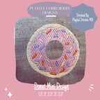 Whimsical Sprinkle Donut Mini Embroidery Design, 2 inch Donut Design, Donut Embroidery Design, Donut Mini Machine Embroidery Design