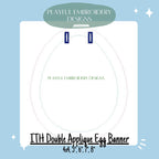In the Hoop Easter Tag, ITH Egg Tag, ITH Double Applique Easter Egg Banner Design, Machine Embroidery Design, In the Hoop Tag, ITH Oval Tag