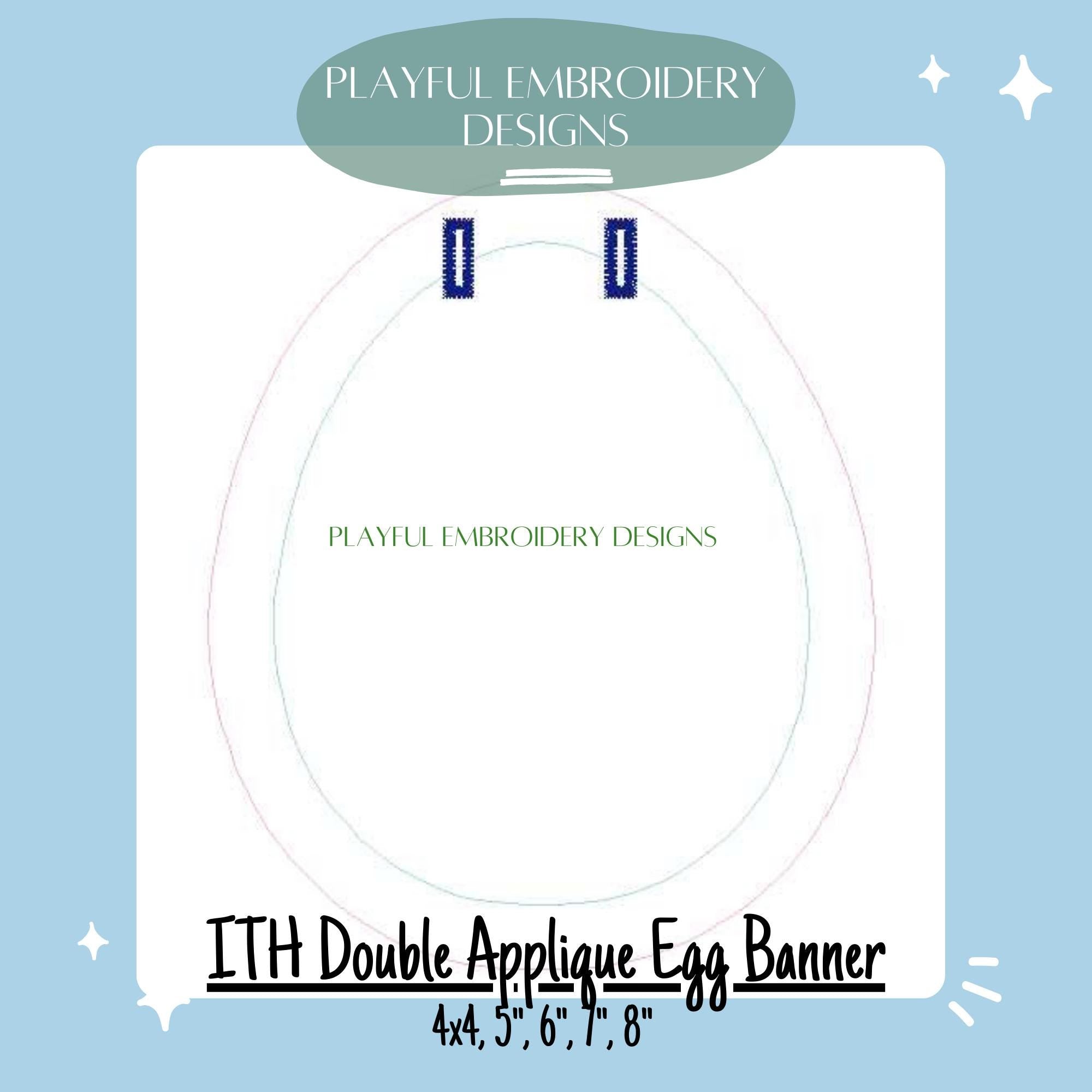 In the Hoop Easter Tag, ITH Egg Tag, ITH Double Applique Easter Egg Banner Design, Machine Embroidery Design, In the Hoop Tag, ITH Oval Tag