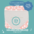 Scalloped Satin Stitch Monogram Frame, Loose Scallop Circle Monogram Frame Design, Satin Stitch Monogram Frame Machine Embroidery Design