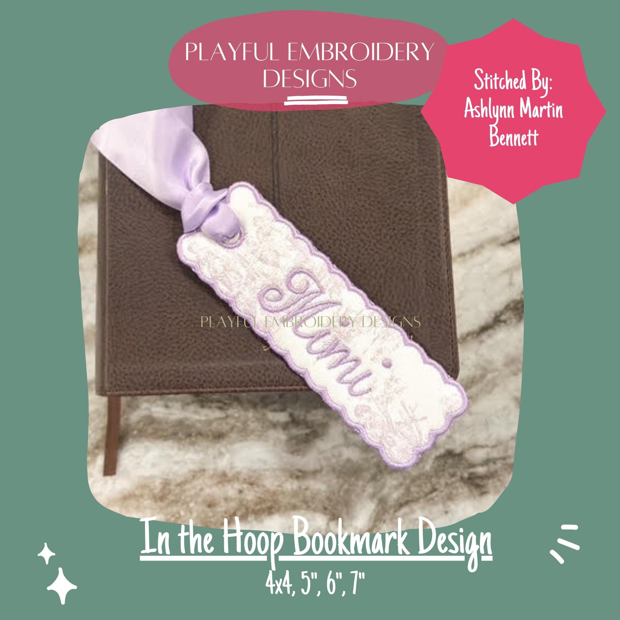 In The Hoop Scalloped Bookmark Machine Embroidery Design, Simple Scallop ITH Bookmark, Scallop Bookmark, 4x4, 5x7 hoop