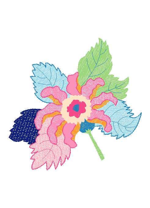 Tobacco Leaf Filled Machine Embroidery Design, Tobacco Leaf China Inspired Embroidery Design, Playful Embroidery Designs, Digital Download