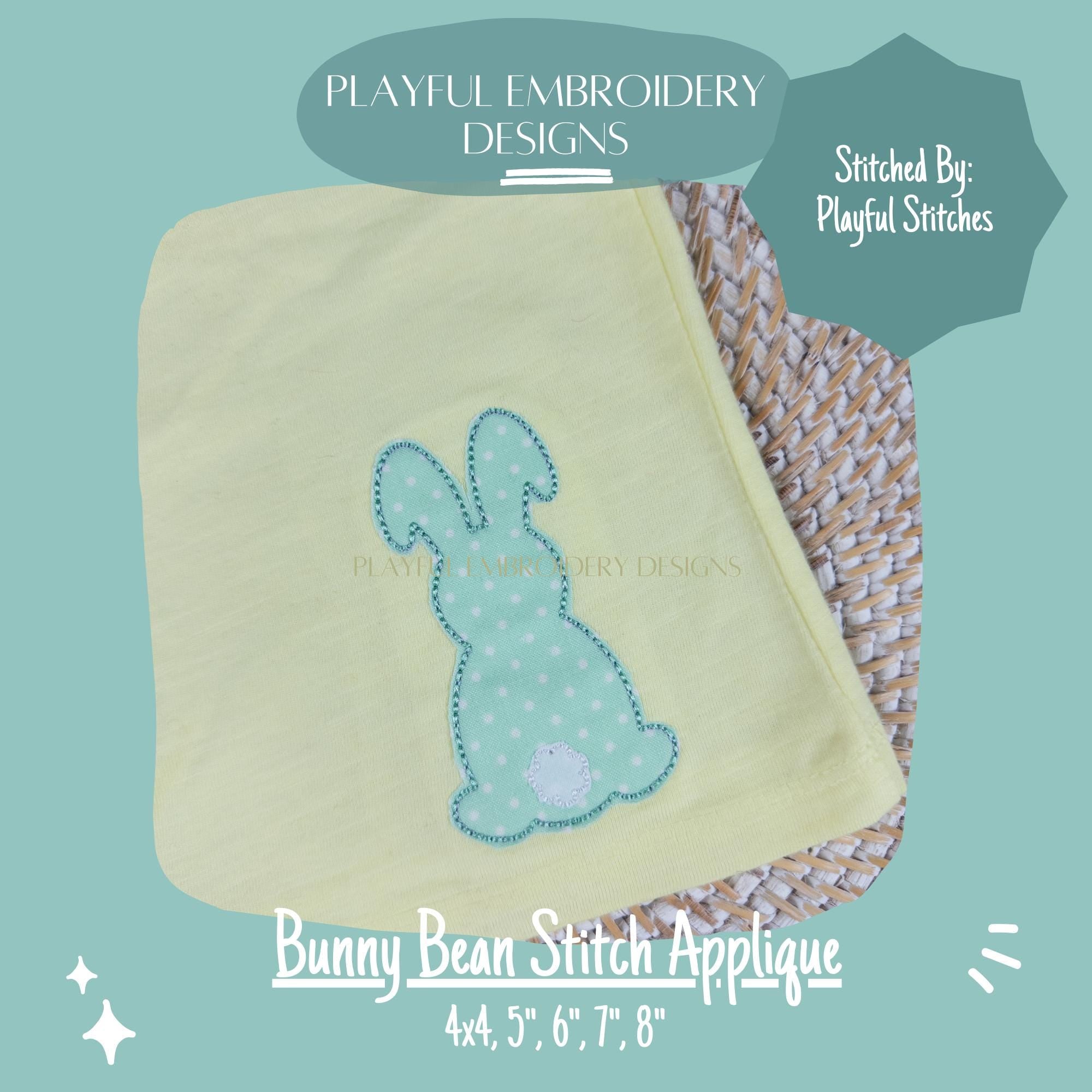 Easter Bunny Applique Design, Easter Machine Embroidery Applique Design, Quick Stitch Bunny Applique Design, Digital Download