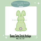 Easter Bunny Applique Design, Easter Machine Embroidery Applique Design, Satin Stitch Bunny Applique Design, Digital Download