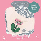 Flower Applique Design, Funky Flower Machine Applique Design, Digital Download, Satin Stitch Flower Applique Design