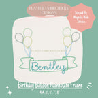Birthday Balloon Nameplate Frame Machine Embroidery Design, Embroidery Design, Celebration Embroidery Design, Quick Stitch Embroidery Design