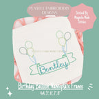 Birthday Balloon Nameplate Frame Machine Embroidery Design, Embroidery Design, Celebration Embroidery Design, Quick Stitch Embroidery Design