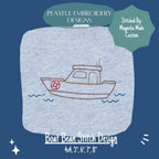 Boat Machine Embroidery Design, Fishing Boat Embroidery Design, Quick Stitching Boy Embroidery Design, Digital Download