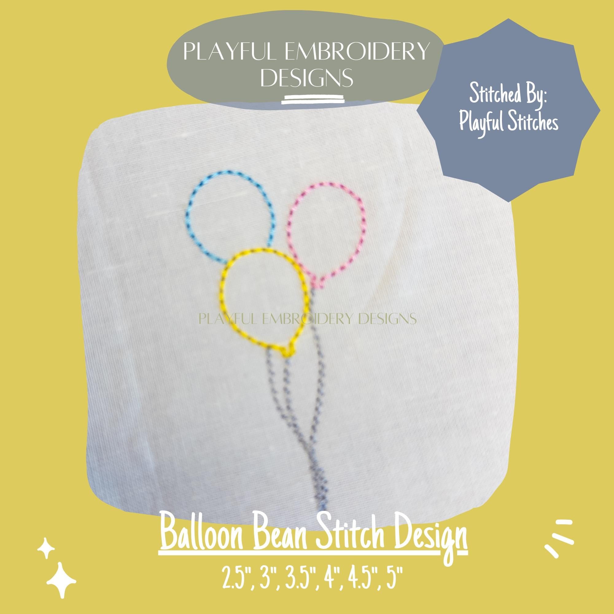 Birthday Balloon Machine Embroidery Design, Quick Stitch Celebration Design, Bean Stitch  Balloon Design, Digital Download