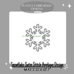 Snowflake Applique Machine Embroidery Design, Satin Stitch Snowflake Applique Machine Embroidery Design, Winter Embroidery, Digital Download