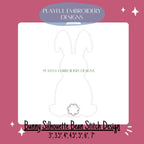 Bunny Silhouette Bean Stitch Machine Embroidery Design, Hand Stitched looking Easter Design, Simple Bunny Outline Design
