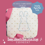 Bunny Silhouette Bean Stitch Machine Embroidery Design, Hand Stitched looking Easter Design, Simple Bunny Outline Design