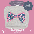 Bow Satin Stitch Applique Machine Embroidery Design, Satin Stitch Applique Girl's Bow Embroidery Design, Digital Download