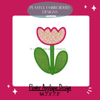 Flower Applique Design, Funky Flower Machine Applique Design, Digital Download, Satin Stitch Flower Applique Design