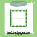 Square Monogram Frame Machine Embroidery Design, 4x4, 5x7, 6x10, 8x8, Monogram Frame Design, Loose Scalloped Monogram Frame Design