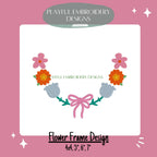 Flower Frame Embroidery Design, Filled Flower Monogram Frame Design, Funky Floral Monogram Frame Design, Digital Download