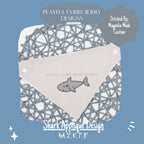 Shark Applique Machine Embroidery Design, Cute Shark Applique Design, Digital Download