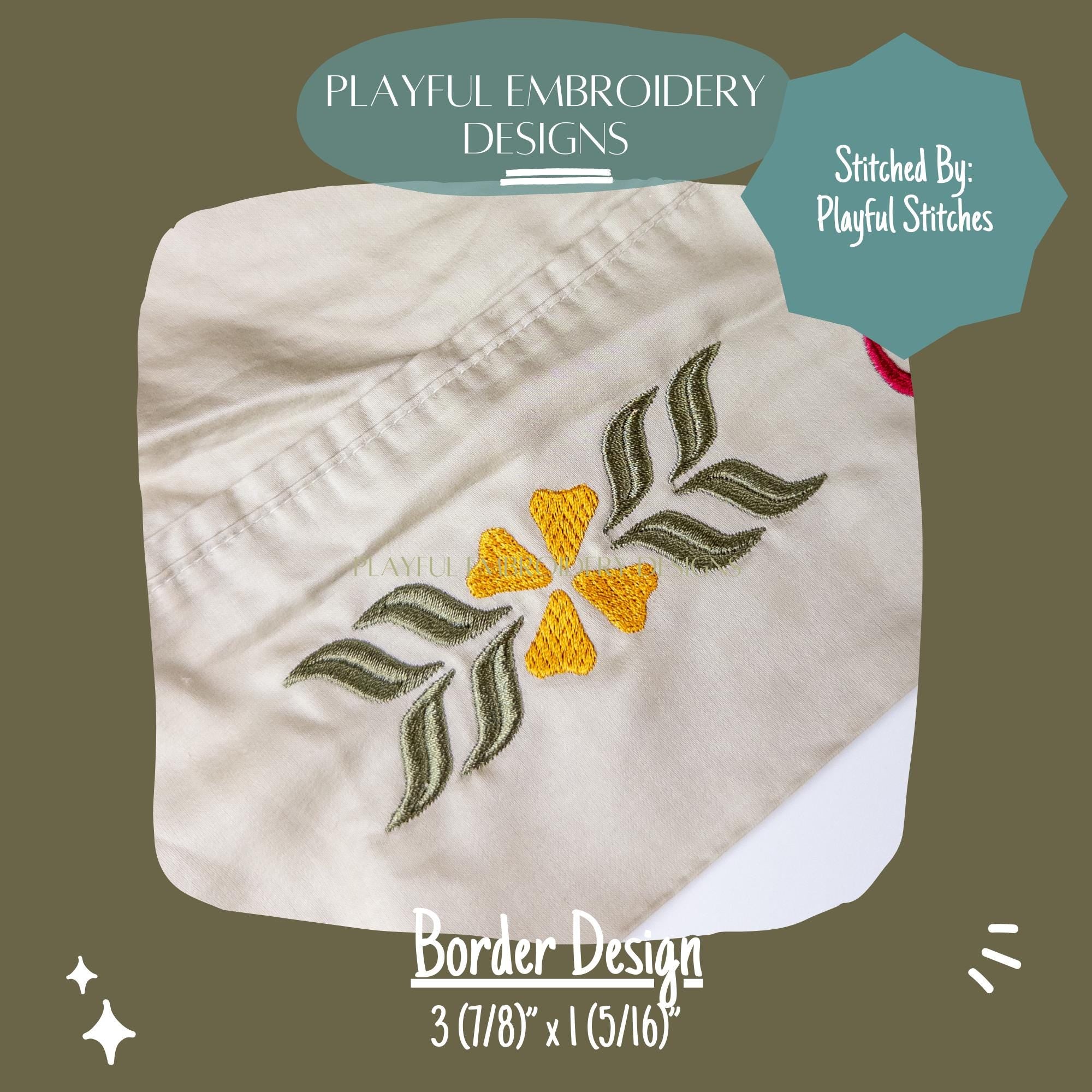 Border Machine Embroidery, Pillow Case Border Embroidery Design, Digital Download