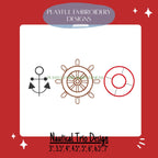Nautical Trio Embroidery Design, Boating Machine Embroidery Design, Cruise Embroidery Design, Digital Download