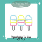 Popsicle Trio Embroidery Design, Popsicle Applique Trio Machine Embroidery Design, Summer Embroidery Design, Digital Download