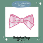 Bow Satin Stitch Applique Machine Embroidery Design, Satin Stitch Applique Girl's Bow Embroidery Design, Digital Download