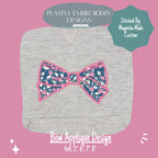 Bow Satin Stitch Applique Machine Embroidery Design, Satin Stitch Applique Girl's Bow Embroidery Design, Digital Download