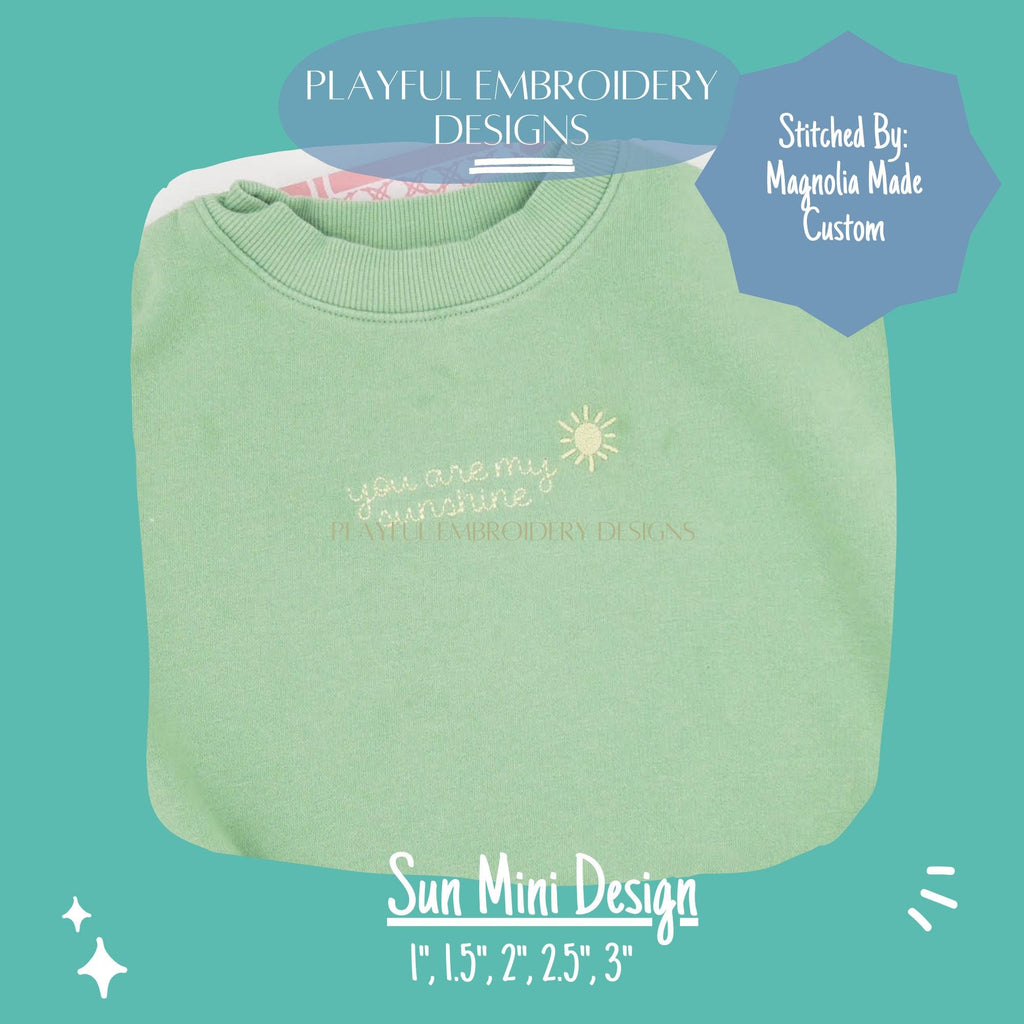 Sun Machine Embroidery Design, Mini Sun Embroidery Design, Sunshine Small Embroidery Design, Digital Download