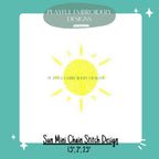 Chain Stitch Sun Machine Embroidery Design, Mini Sun Embroidery Design, Sunshine Small Embroidery Design, Digital Download