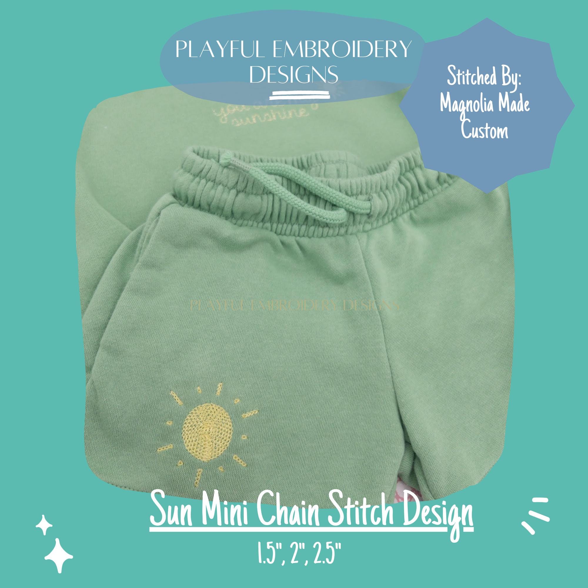 Chain Stitch Sun Machine Embroidery Design, Mini Sun Embroidery Design, Sunshine Small Embroidery Design, Digital Download