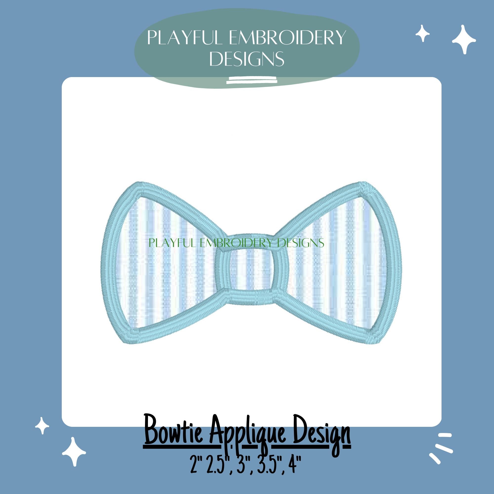 Bowtie Applique Embroidery Design, Simple Satin Stitch Bow Tie Applique Design for Machine Embroidery, Digital Download