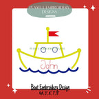 Boat Machine Embroidery Design, Cruise Embroidery Design, Summer Boat Embroidery Design