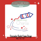 Patriotic Firework Rocket Frame Embroidery Design, Firecracker Embroidery Design, Fourth of July Design, Digital Download