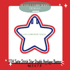 In The Hoop Star Banner Machine Embroidery Design, ITH Star Double Applique Banner, ITH Fourth of July Banner, Digital Download
