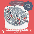 In The Hoop Star Banner Machine Embroidery Design, ITH Star Double Applique Banner, ITH Fourth of July Banner, Digital Download