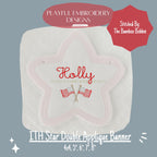 ITH Star Double Appliqué Banner Design, In the Hoop Embroidery Star Design, ITH Patriotic Banner Design, Digital Download